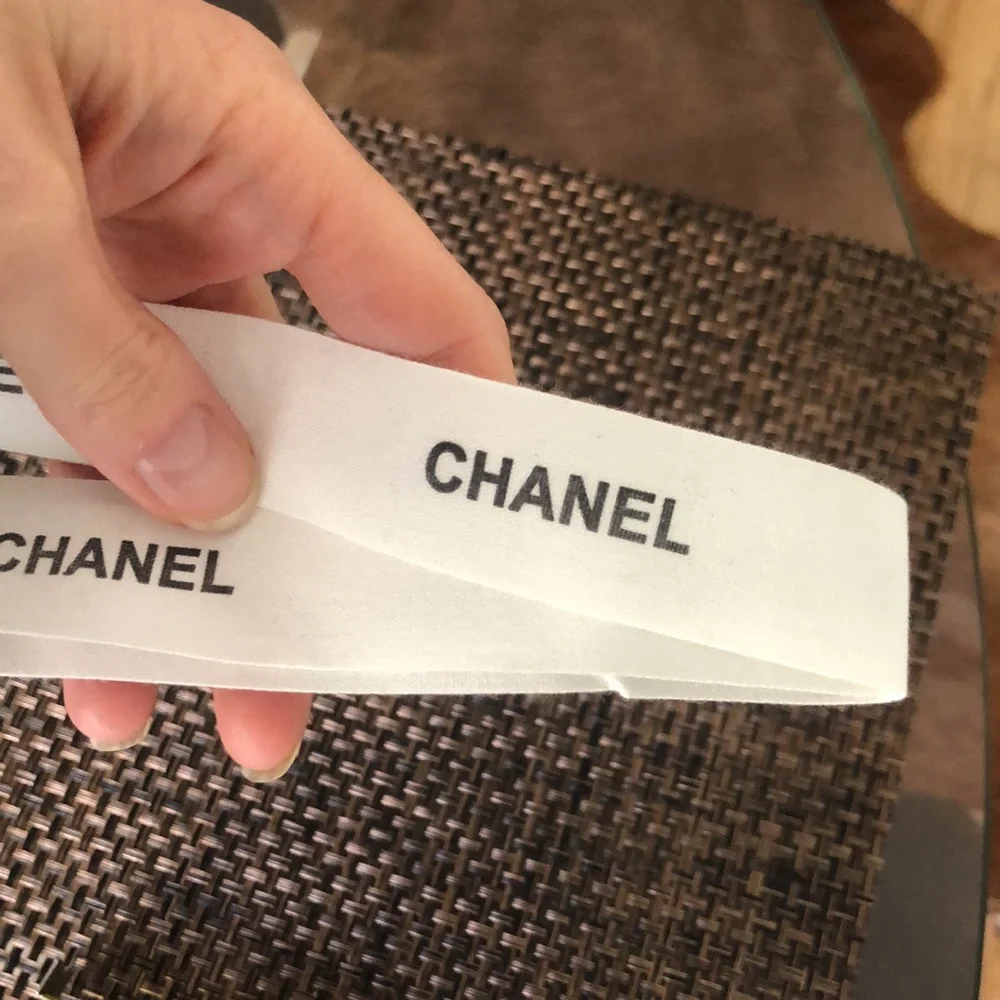 CHANEL White Logo Ribbon - 30 inches